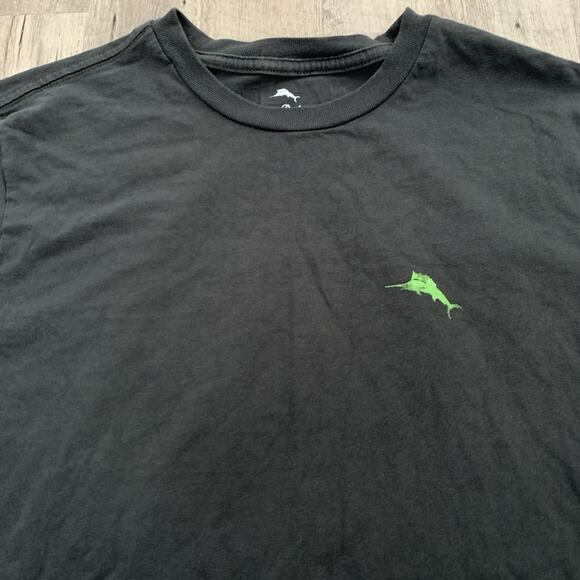 Tommy Bahama T-Shirt Mens Medium ‘Happy Little Palm Trees’ Artist Dark Green - Picture 3 of 7